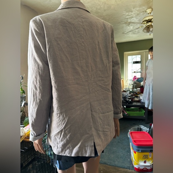 Halston Linen Blend Blazer Suit Jacket - Picture 3 of 9